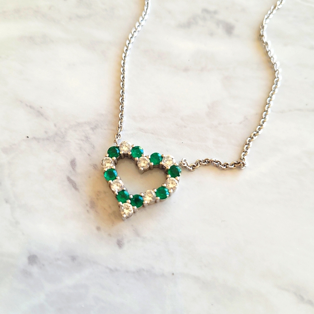 Emerald heart necklace
